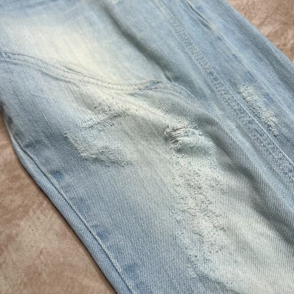 EGST Egoiste Design Low Rise Embroidered Distressed Jeans Light Wash Denim Euro - Picture 7 of 12